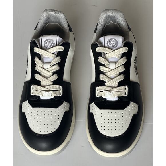 Versace Medusa Men’s Black/White Leather Sneakers 12 US (45) 1013377 IT NIB - Picture 10 of 16